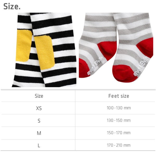 Black Striped Yellow Patch Tights - Go PJ Party