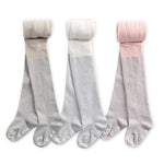 Pearl Two Tone Tights (Grey/Ivory/Peach) - Go PJ Party