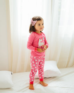 Hotpink Unicorn Long Sleeve Pajama - Go PJ Party