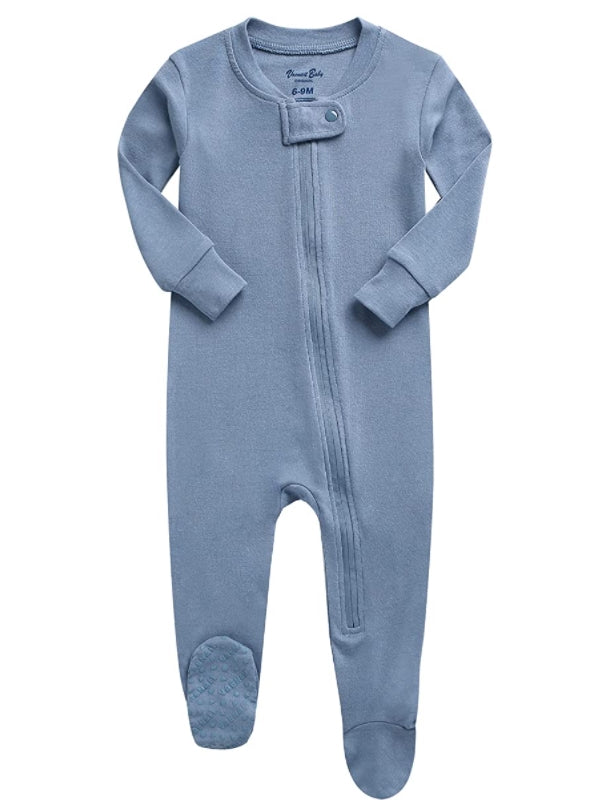 Baby Footed Sleepers (Mint/Powder Blue)