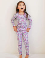 Purple Garden Shirring Long Sleeve Pajama