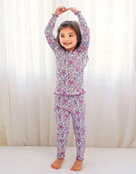 Purple Garden Shirring Long Sleeve Pajama