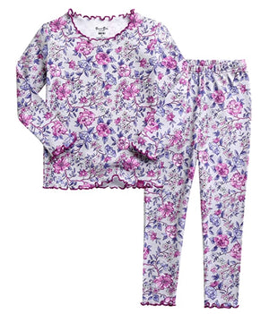 Purple Garden Shirring Long Sleeve Pajama