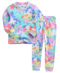 Tie Dye Rainbow Mint Long Sleeve Pajama