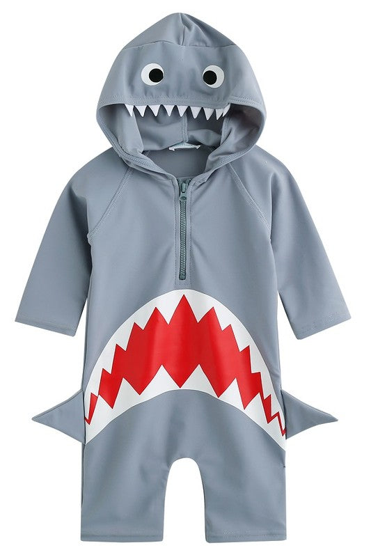 Real Jaws Hoodie Baby 3/4 Sleeve Swimsuit - Go PJ Party