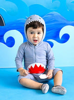 Real Jaws Hoodie Baby 3/4 Sleeve Swimsuit - Go PJ Party