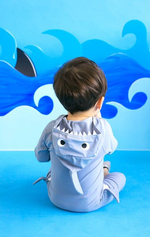 Real Jaws Hoodie Baby 3/4 Sleeve Swimsuit - Go PJ Party