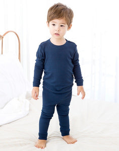 Rib Navy Long Sleeve Pajama - Go PJ Party