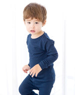 Rib Navy Long Sleeve Pajama - Go PJ Party