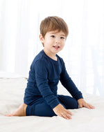 Rib Navy Long Sleeve Pajama - Go PJ Party