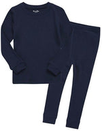 Rib Navy Long Sleeve Pajama - Go PJ Party