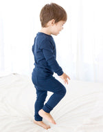 Rib Navy Long Sleeve Pajama - Go PJ Party