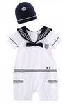 SS Marine Ribbon Baby Set (Bodysuit & Hat) - Go PJ Party
