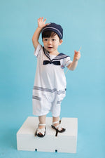 SS Marine Ribbon Baby Set (Bodysuit & Hat) - Go PJ Party