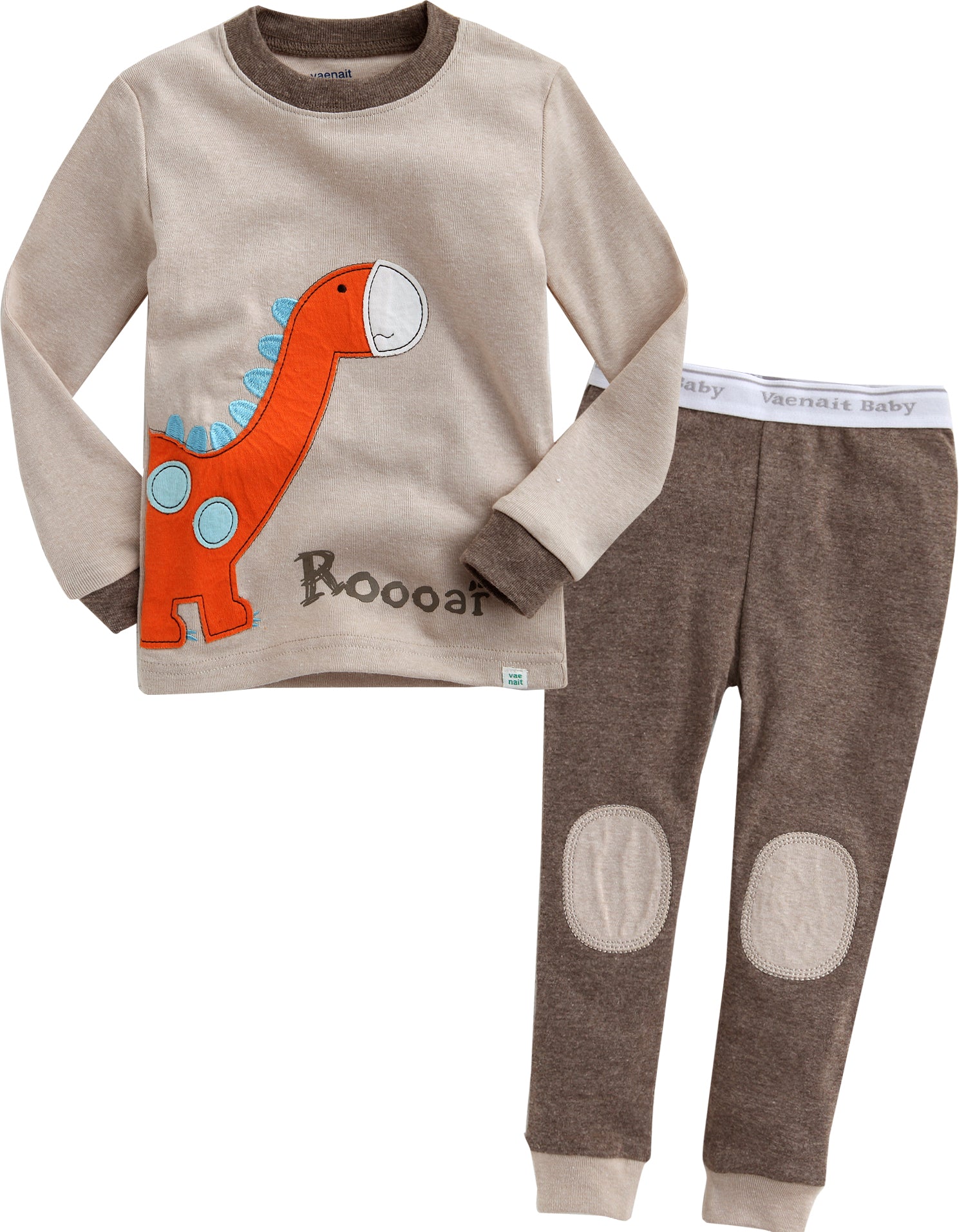 Brown Dino Long Sleeve Pajamas - Go PJ Party