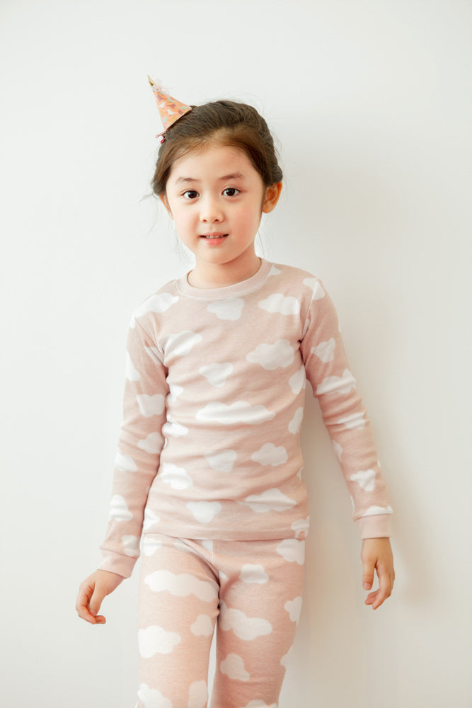 Long Cloud Pink Long Sleeve Pajama - Go PJ Party