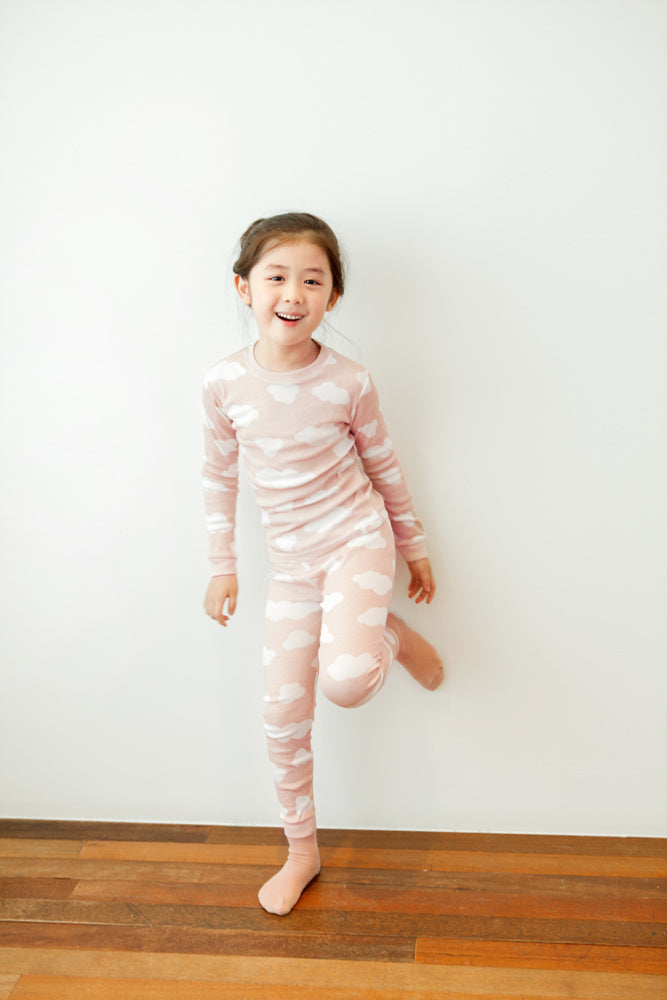 Long Cloud Pink Long Sleeve Pajama - Go PJ Party