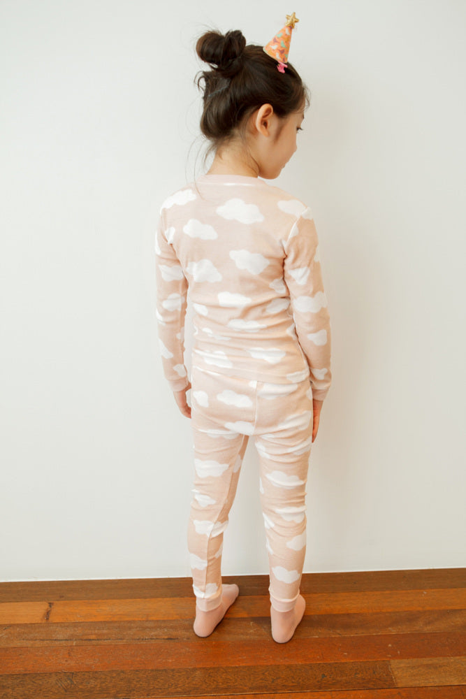 Long Cloud Pink Long Sleeve Pajama - Go PJ Party