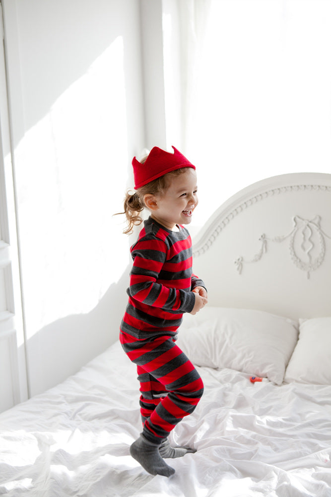 Color Magic Red Charcoal Long Sleeve Pajama - Go PJ Party