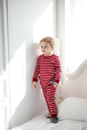 Color Pen Burgundy Long Sleeve Pajama - Go PJ Party