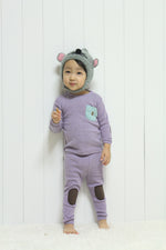 Raglan Purple Patch Long Sleeve Pajamas - Go PJ Party