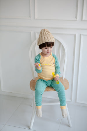 Raglan Yellow Long Sleeve Pajamas - Go PJ Party