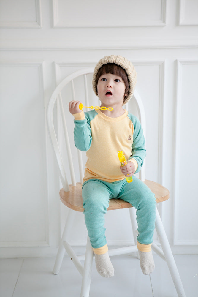 Raglan Yellow Long Sleeve Pajamas - Go PJ Party