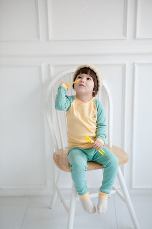 Raglan Yellow Long Sleeve Pajamas - Go PJ Party