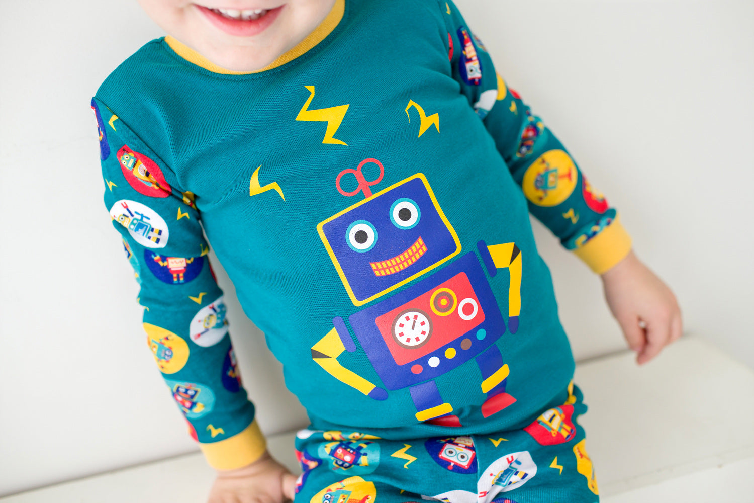 Mega Robot Green Long Sleeve Pajama - Go PJ Party