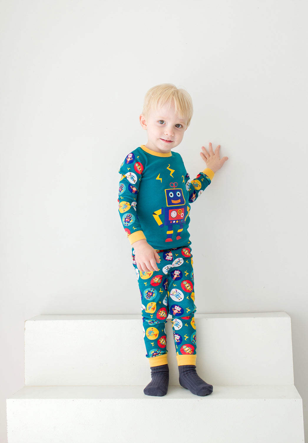 Mega Robot Green Long Sleeve Pajama - Go PJ Party