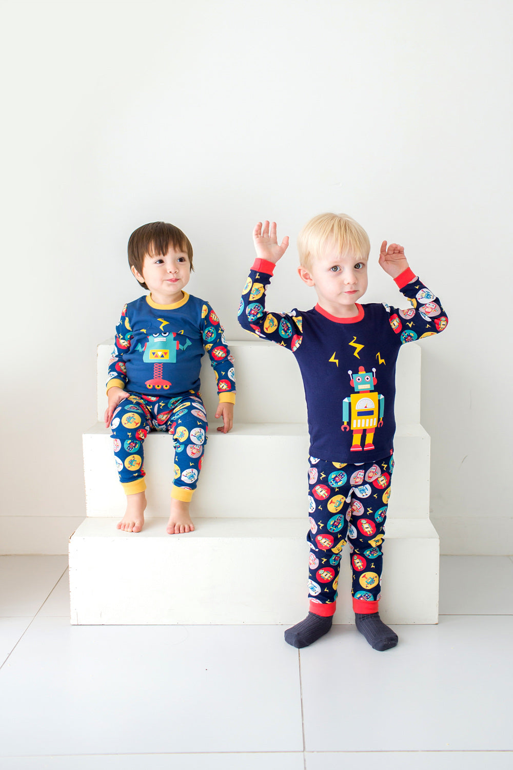 Mega Robot Blue Long Sleeve Pajama - Go PJ Party