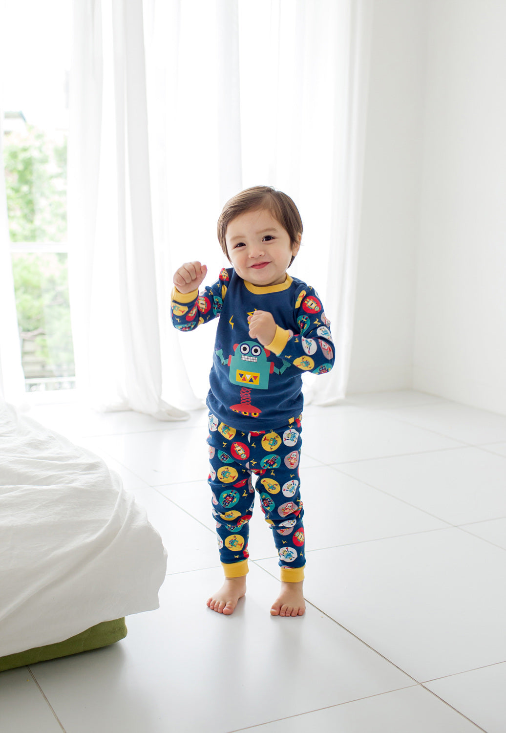 Mega Robot Blue Long Sleeve Pajama - Go PJ Party