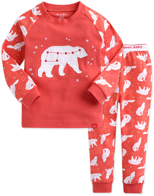 The Bear Coral Long Sleeve Pajama - Go PJ Party