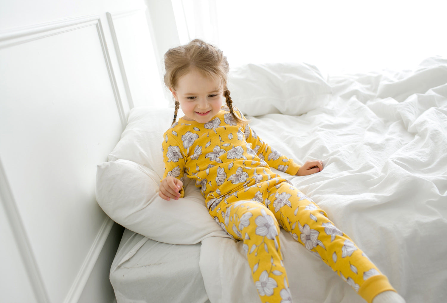 Yellow Bloom Long Sleeve Pajama - Go PJ Party