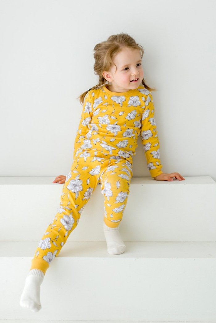 Yellow Bloom Long Sleeve Pajama - Go PJ Party