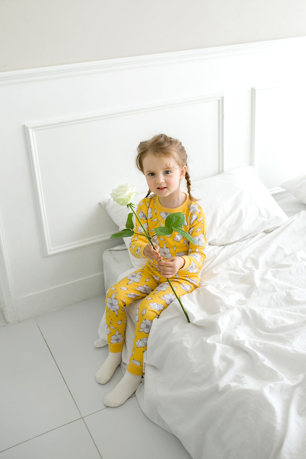 Yellow Bloom Long Sleeve Pajama - Go PJ Party