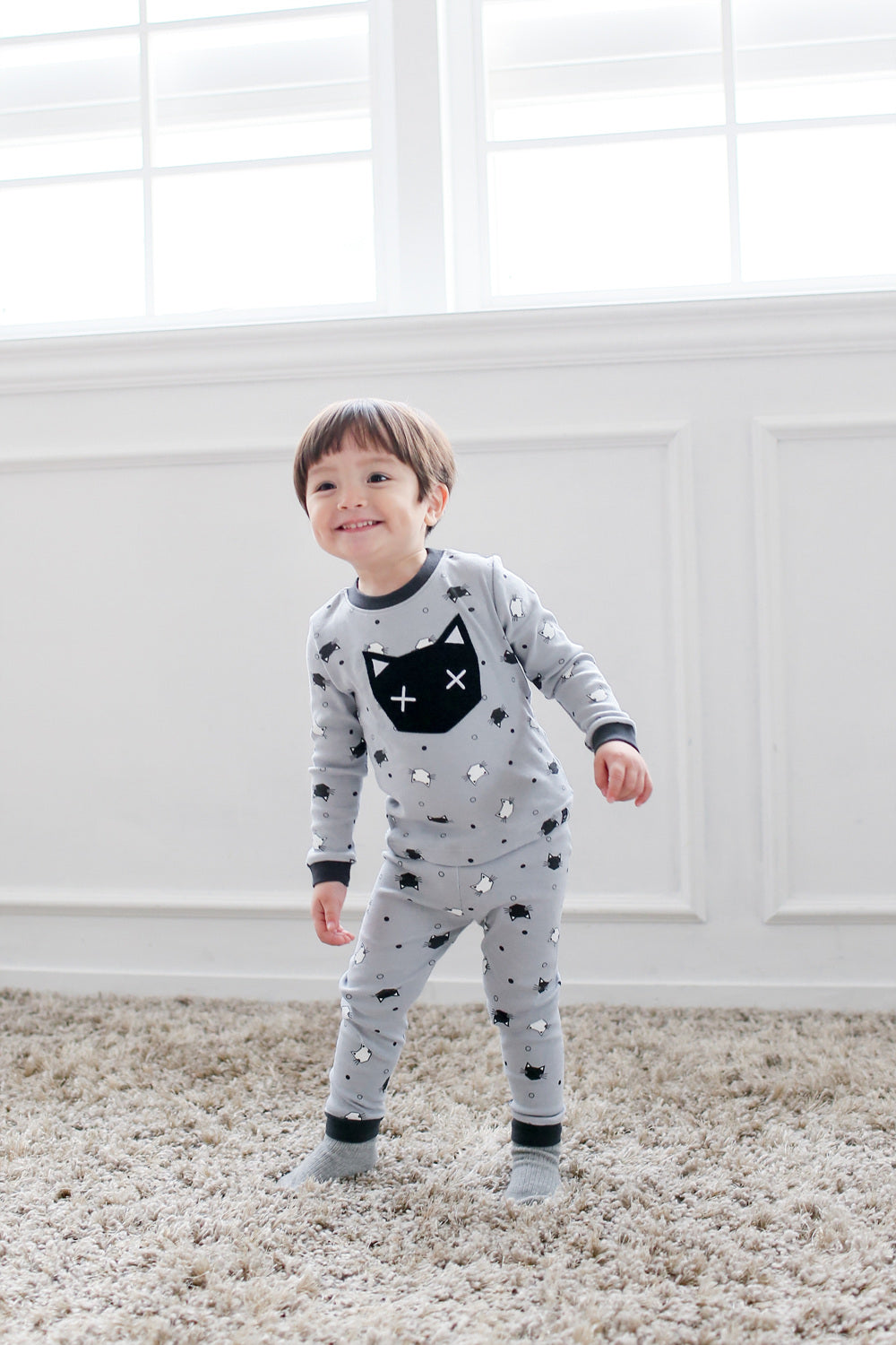 Swing Cat Grey Long Sleeve Pajama - Go PJ Party