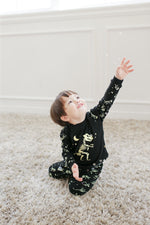 Dinosaur Black Long Sleeve Pajamas - Go PJ Party