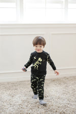 Dinosaur Black Long Sleeve Pajamas - Go PJ Party