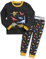 Dinosaur Charcoal Long Sleeve Pajamas - Go PJ Party