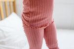 Shirring Dusty Pink Long Sleeve Pajama - Go PJ Party