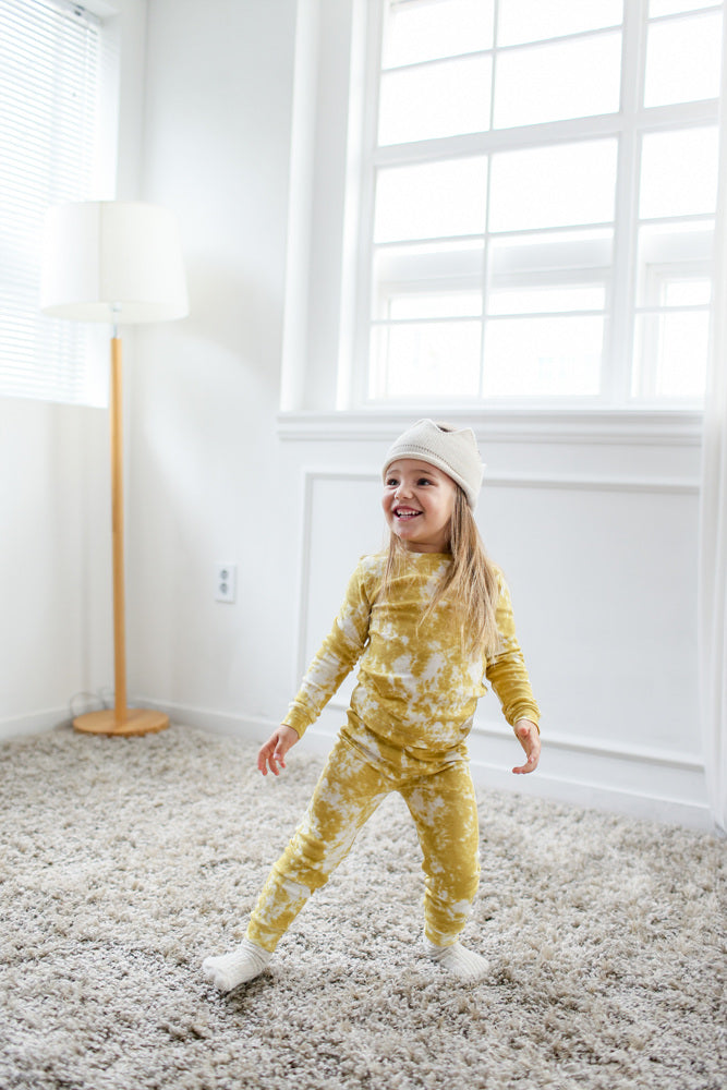 Tie Dye Mustard Long Sleeve Pajama - Go PJ Party