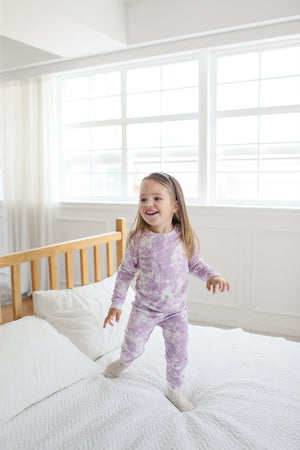 Tie Dye Purple Long Sleeve Pajama - Go PJ Party