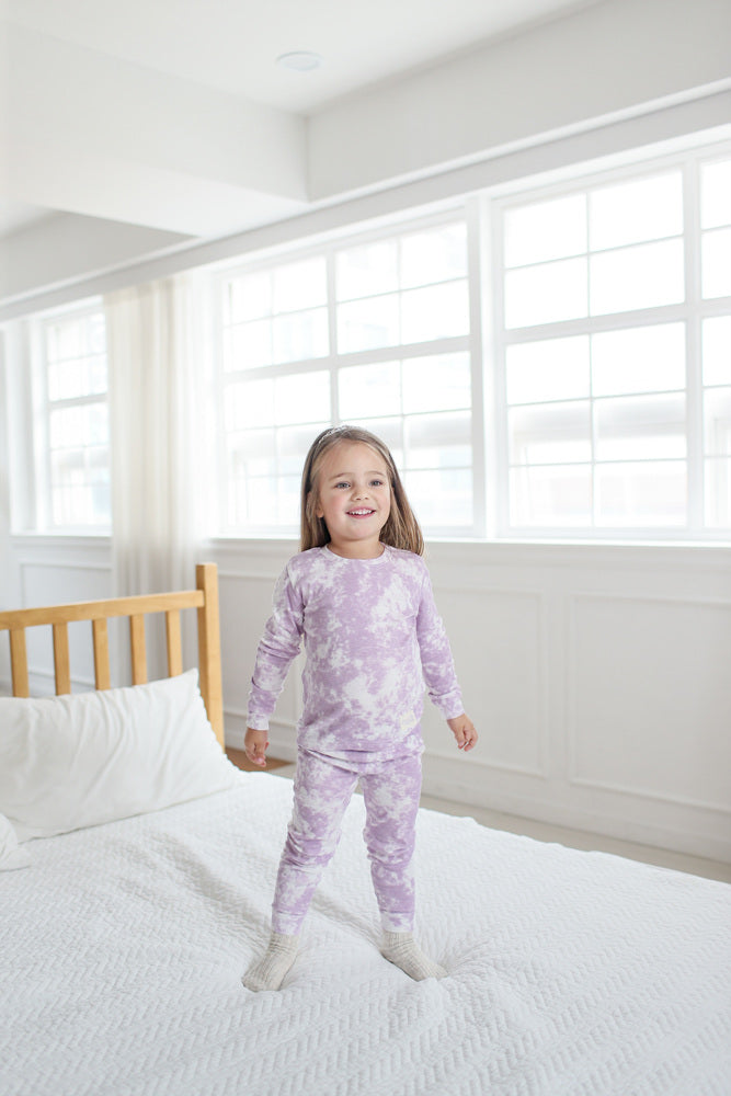 Tie Dye Purple Long Sleeve Pajama - Go PJ Party