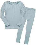 Shirring Mint Long Sleeve Pajama - Go PJ Party