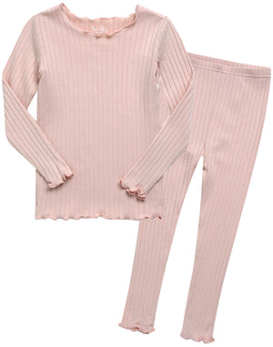 Shirring Peach Long Sleeve Pajama - Go PJ Party