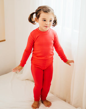 Modal Long Sleeve Pajama (Light Red/Dark Red) - Go PJ Party