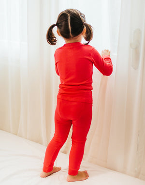 Modal Long Sleeve Pajama (Light Red/Dark Red) - Go PJ Party