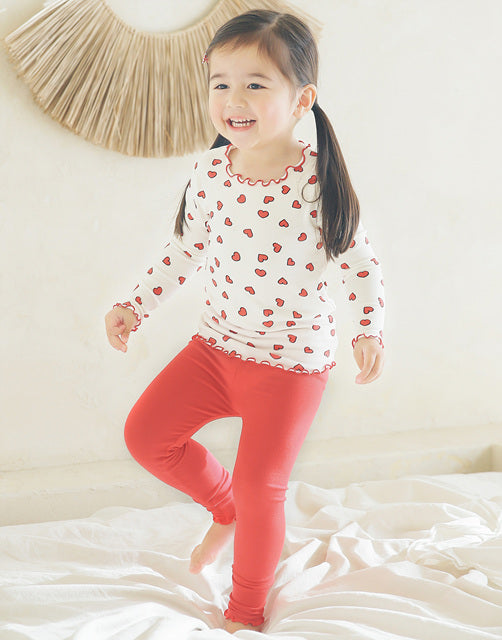 Shirring Heart Pop Modal Long Sleeve Pajama