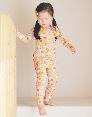 Shirring Tropical Modal Long Sleeve Pajama